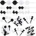 Janinka 72 Pieces Self Hinge Plastic Hair Clips: 80s 90s Cartoon Hairpins, Colorful Cute Clips for Toddler Girls (White Black Clear, Classic)