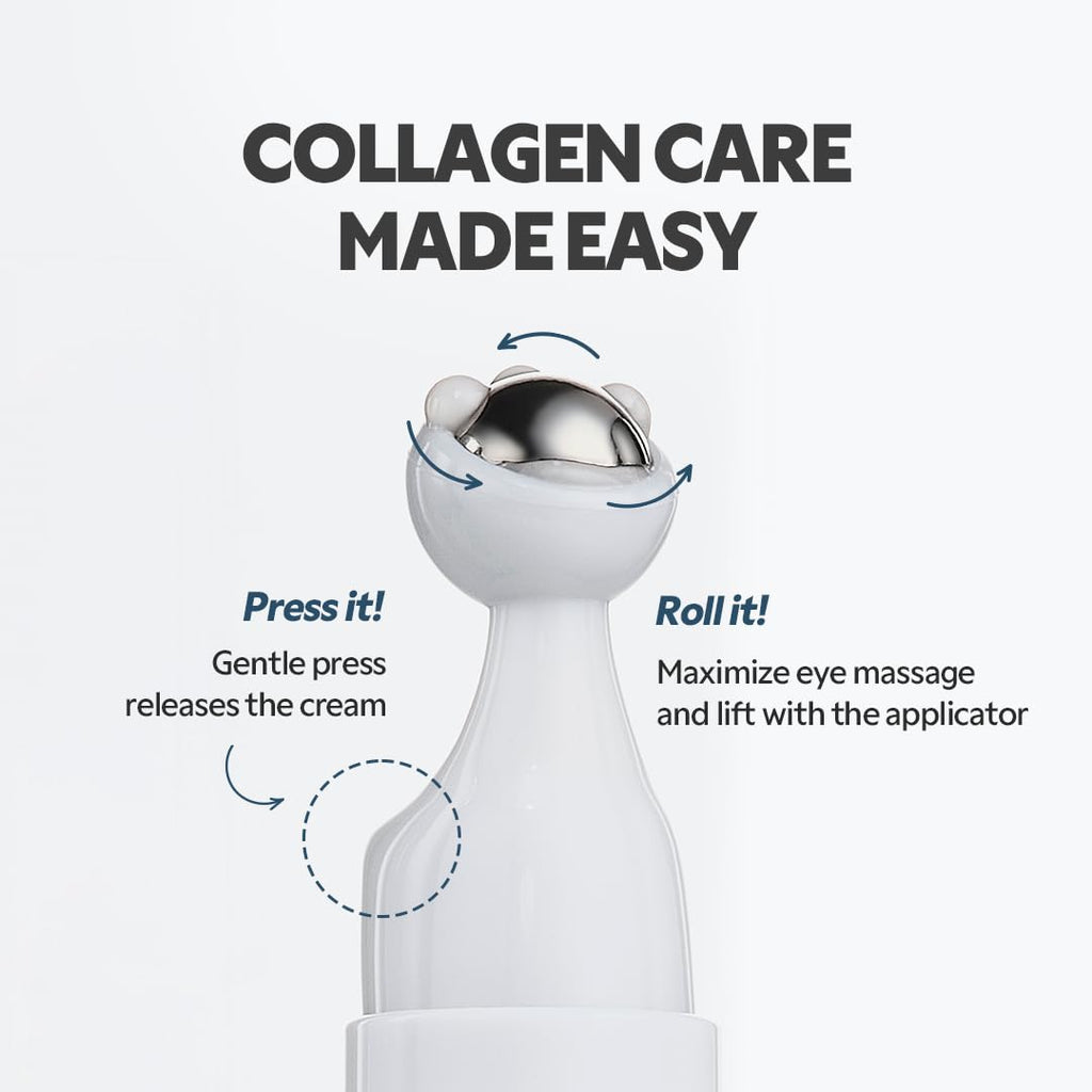 TIRTIR Collagen Lifting Eye Cream - Roller Applicator, Wrinkle Spot Treatment, Revitalizing Moisturizer,Tightening Under Eye For Wrinkles,Fine Lines, Under Eye Bags, Lift Treatment For Men & Women