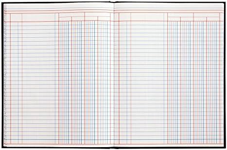 Adams Account Book, 4-Column, Black Cloth Cover, 9.25 x 7 inches, 80 Pages per Book (2)