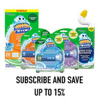 Scrubbing Bubbles Fresh Gel Toilet Bowl Cleaning Stamps, Helps Keep Toilet Clean and Helps Prevent Limescale & Rings, Rainshower Scent, 1 Dispenser with 6 Fresh Gel Stamps (Pack of 4)