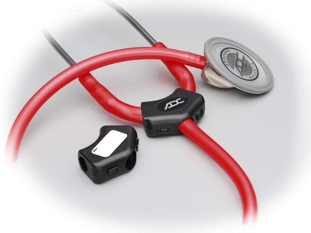 ADC Adscope Lite 619 Ultra Lightweight Clinician Stethoscope with Tuneable AFD Technology, 31 inch Length, Champagne Finish with Black Tubing