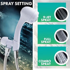 Niagara Conservation N2935 Earth Spa 3-Spray with 2 GPM 2.7-in. Wall Mount Handheld Shower Head in White, 1-Pack | Bathroom Shower Head Sprayer with Pressure Compensation Technology