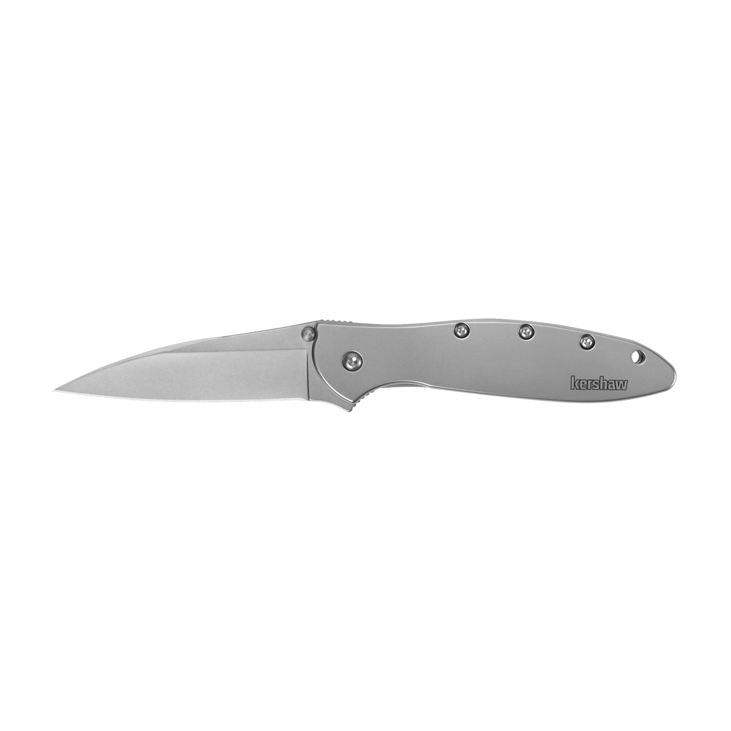 Kershaw Leek Pocket Knife, Matte Gray Design, 3 Inch Stainless Steel Drop Point Blade, EDC with Assisted Opening, Made in the USA, Reversible Clip Carry, Everyday Carry Pocket Knife for Men and Women