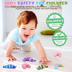 Cevei Cevoce Sensory Slug Fidget Toys for Adults & Kids - 6Pc Cute Autism Sensory Toy Set for Autistic Children, Ages 3+, (5.8 Inch)
