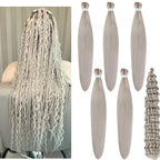 Silver Braiding Hair Pre stretched for Boho Braids Pre stretched Boho Braiding Hair