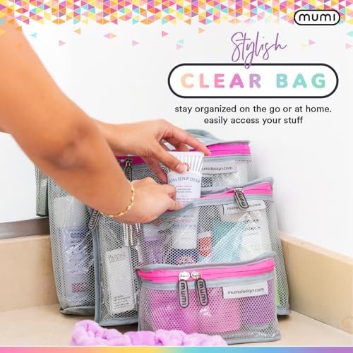 MUMI Travel Toiletry Bag Set 3 Water-Resistant Bags for Toiletries, Makeup, Shaving Essentials, Portable Organizer for Men & Women, Perfect for Travel Essentials