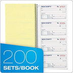 Adams Money and Rent Receipt Book, 2-Part Carbonless, 5-1/4" x 11", Spiral Bound, 200 Sets per Book, 4 Receipts per Page, Sold as 5 Pack, 1000 Sets Total (SC1152)