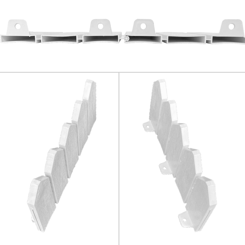 ARRYNTHEON Landscape Edging Kit 6.7 in Tall Decorative Double-Sided Wood-Look Fence Garden Border, Flower Bed Edging with 30 Anchoring Spikes, 13.9 Foot Kit (White)