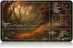 for MTG Game Playmat, for Magic TCG Rubber Play mat,Tabletop Card Playmats with Smooth Surface,Trading Card Inked Game Mat with Zones,Battle Game,Mysterious Tree Cave