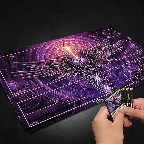 Playmat for MTG With Free Storage Bags, Game Mat 24 x 14 Inches, TCG and Board Game for Cards, Mousepad Desk (With Zones, Magic 13)