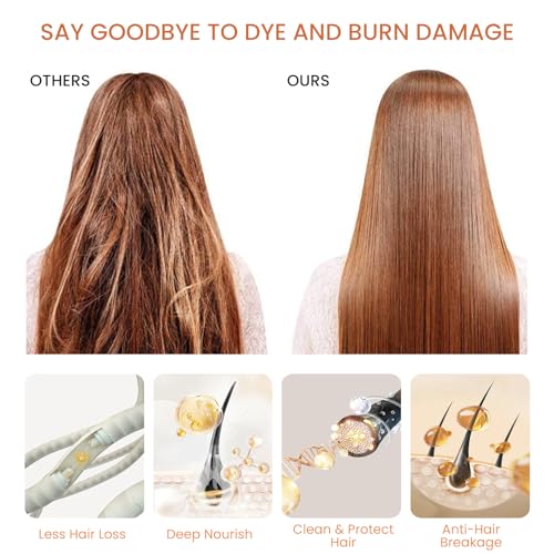 Hair Dye Shampoo 3 In 1, 100% Gray Hair Coverage, Dark Wine Red Hair Color Treated Burgundy Shampoo Para Canas, Root Touch 15 Minutes, Home Use for Men & Women Parent, 500ml