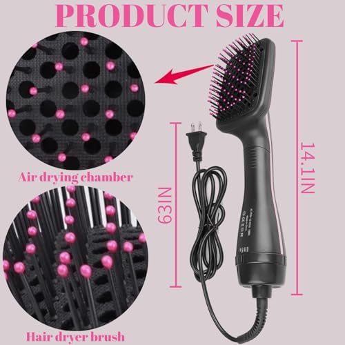Hair Dryer Brush Blow Dryer Brush in One, 3 in 1 One Step Hair Dryer and Styler, Negative Ion Hair Dryer Straightener Hot Air Brush Hair Styling Tool for Straightening Drying Smooth Hair