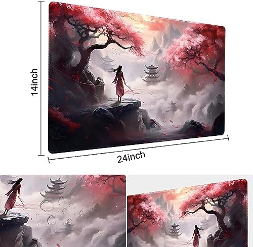 MTG Playmat Size 24x14in Free Storage Bags Non-Slip Backing, Ideal for Card Game Enthusiasts TCG Playmat (Sky Tower-No Deck)