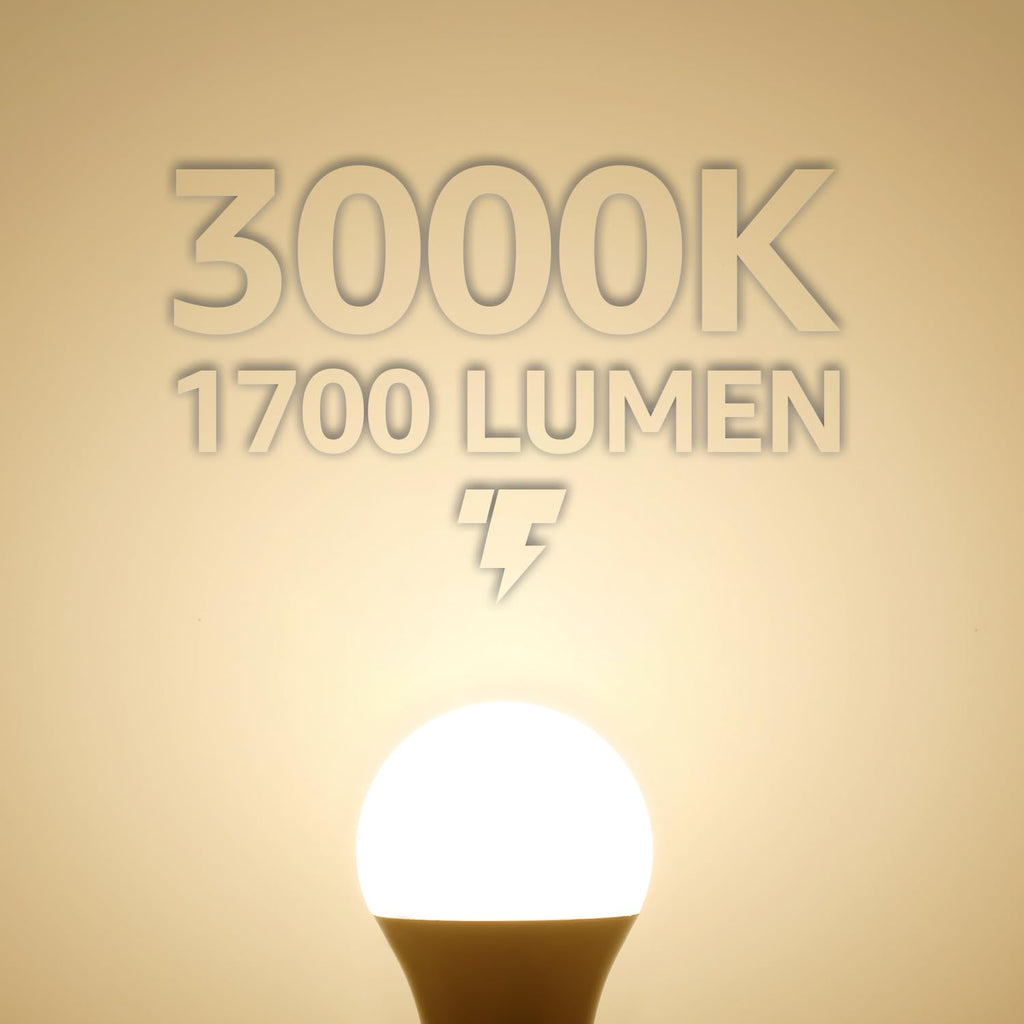 TORCHSTAR 1700LM Universal Garage Door Opener LED Light Bulb, UL FCC DOE, 15W Ultra Bright, Minimize Interference, 100W Eqv. 120V, A19 Bulbs, E26 Base, 3000K Warm White, Pack of 2