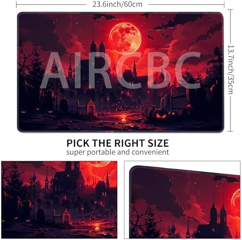 MTG Playmat Non-Slip Rubber Backing Printing Commander Board Game Desk Mat Duel Mat TCG PTCG Playmat 24x14 inches and Free Storage Bags (Castle 2)