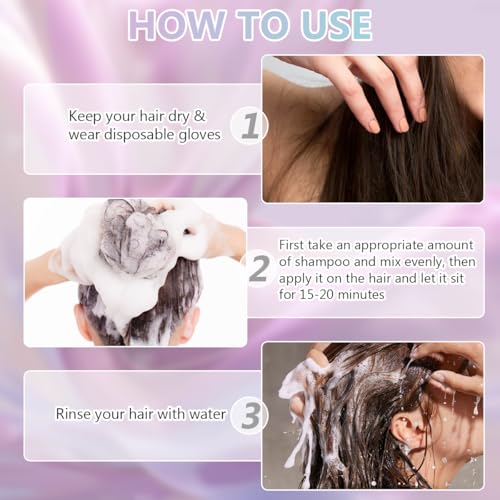 Polar Hair Dye Shampoo, Polar Hair Care, Polar Hair Care Instant Dye Shampoo, Natural Hair Color Shampoo for Gray Hair Coverage, Suitable for Women & Men (Dark Brown)
