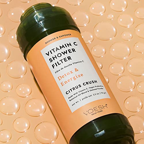 VOESH Vitamin C Shower Filter, Shower Aromatherapy, Water Purifier, Water Softener, Vegan Probiotics, Spa Shower Head, Water Filter, Shower Self-Care