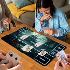 for MTG Game Playmat, for Magic TCG Rubber Play mat,Tabletop Card Playmats with Smooth Surface,Trading Card Inked Game Mat with White Zones,Battle Game,Skull Castle