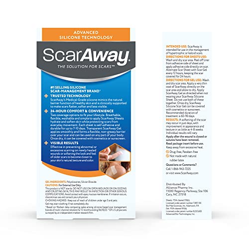 ScarAway Complete Scar Treatment Kit, Clinically Supported Treatment for Scars (2) Tan Medical-Grade Silicone Scar Sheets (1.5" x 3") and Silicone Gel (0.35 Oz), Water-Resistant & Self-Adhesive