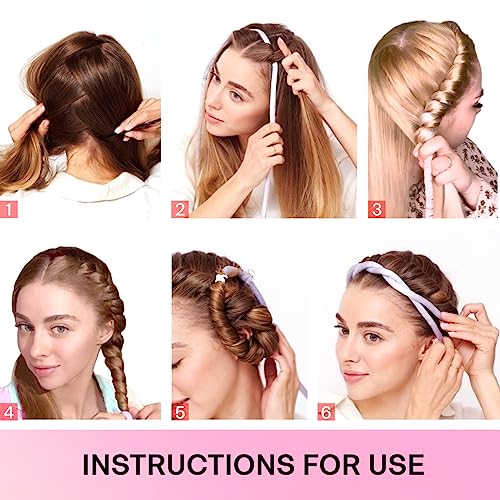 Lanzhire Heatless Curling Headband for Overnight Curls - No-Heat Curlers for Long and Short Hair (Purple Tie Dye)