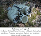 Steiner Military-Marine Series Binoculars, Lightweight Tactical Precision Optics for Any Situation, Waterproof, Green, 7x50