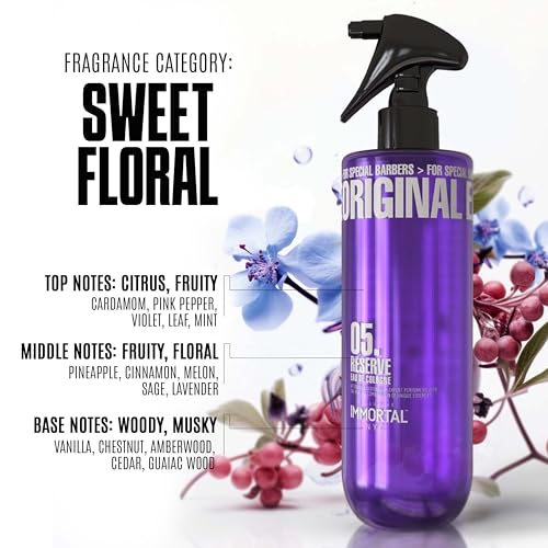 Immortal NYC Reserve 05, After Shave Spray Premier Men's Cologne, 17 oz - Exclusive Barbers - Softens Skin - Refreshes/disinfects and Relieves Face and Skin - Moisturizing Formula After Shaving