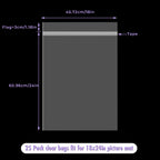 Frametory, 18 3/8" x 24 1/8" Acid-Free Clear Plastic Bags, Self Seal Crystal Photo Sleeves for 18x24 Art Prints, Pictures & Framing Mat Mattes - 25 Pack