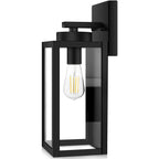 BesLowe Outdoor Wall Light Fixture, Modern Outside Porch Sconce, Black