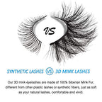 GOO GOO Mink Eyelashes, 18mm Natural Crossed Cluster Daily Type False Eyelashes 1 Style 3 Pairs/set Siberian 3D Mink Lashes Hand Made Strips Fake Eyelashes Fluffy Real Eyelashes