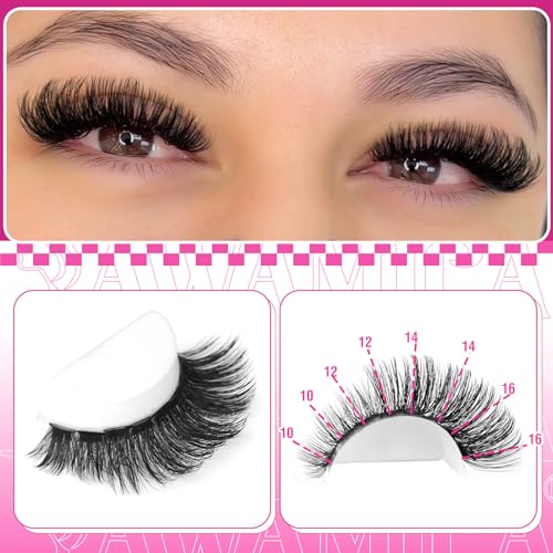 Fluffy Lashes Clusters Kit Wispy Individual Lashes 100D Volume Cluster Eyelash Extensions Kit 10-16mm D Curl Lash Extension Kit with Bond and Seal and Lash Tweezers DIY Eyelash Kit by Yawamica