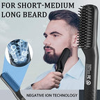 Beard Straightener for Men,Premium Heated Beard Brush w/Anti-Scald Feature,Beard Straightening Comb Unique Stocking Stuffers Gifts for Men Him Dad