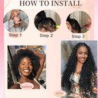 Human Braiding Hair Deep Water Wave Bulk Human Hair for Braiding Dark Brown Human Hair Braiding Hair No Weft 12A Curly Human Hair Extensions for Boho Braids (1B-Water Wave, 16 Inch)