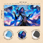 Azure Scholar (Stitched) - MTG Playmat by Matt Burks - Compatible with Magic The Gathering Playmat - Play MTG, YuGiOh, TCG - Original Play Mat Art Designs & Accessories
