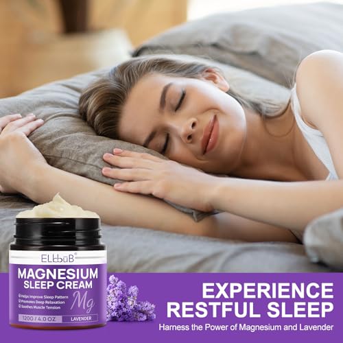 Magnesium Cream - Enriched with Almond Oil, Lavender, and Vitamin E for Deep Relaxation - Natural Magnesium Lotion for Skin Nourishment and Quick Absorption - Lavender