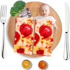 Pepperoni Pizza Blanket Baby Stuff Shower White Elephant Gifts for Kids Throw Blankets Wrap Newborn Swaddle Toddler Boy Girl Party Novelty Gag Pets Soft Fleece 40in