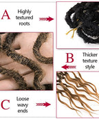 Faux Locs Crochet Hair 24Inch Goddess Locs Crochet Hair, 6Packs Crochet Locs Soft Locs Curly Ends Boho Faux Locs Synthetic Locs Crochet Hair Crochet Braids for Black Women Human Hair(1B/4/30, 24'')