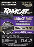 Tomcat Advanced Brand Mouse Bait with Disposable Station, Indoor and Outdoor Use, 2 Pre-Filled Ready-to-Use Stations