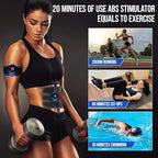 Abs Muscle -Portable Toner - Trainer Workout Equipment for Men Woman Abdomen Home Office Exercise, 10pcs Free Gel Pads