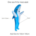 Poptrend Adults Inflatable Halloween Costumes Blow Up Blue Shark Costume for Halloween, Birthday Gift Cos Play Party(Blue Shark)