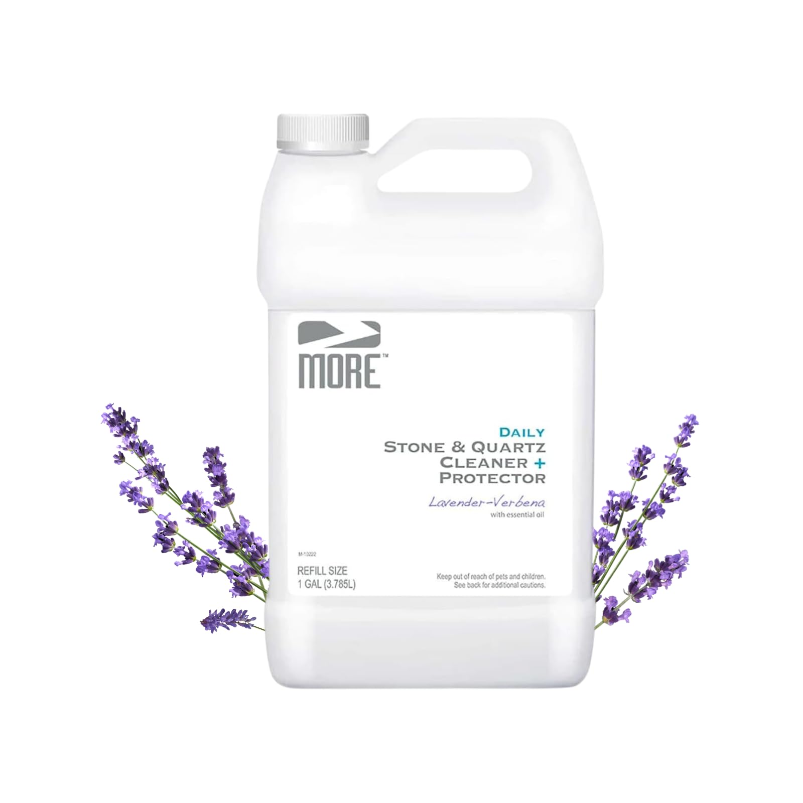 MORE Stone & Quartz Cleaner + Protector - Granite, Quartz & Marble Cleaner - For Kitchen & Bathroom Countertops - Water-Based Surface Spray Refill - Lavender-Verbena Essential Oil - Gallon (128oz)