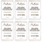 SheaMoisture Shea Butter Body Wash Bar Soap, Cleansing Skin Care to Soften & Restore, 100% Virgin Coconut Oil with Coconut Milk, Shea Butter & Acacia Senegal, 8 Oz Bar - 6 pack
