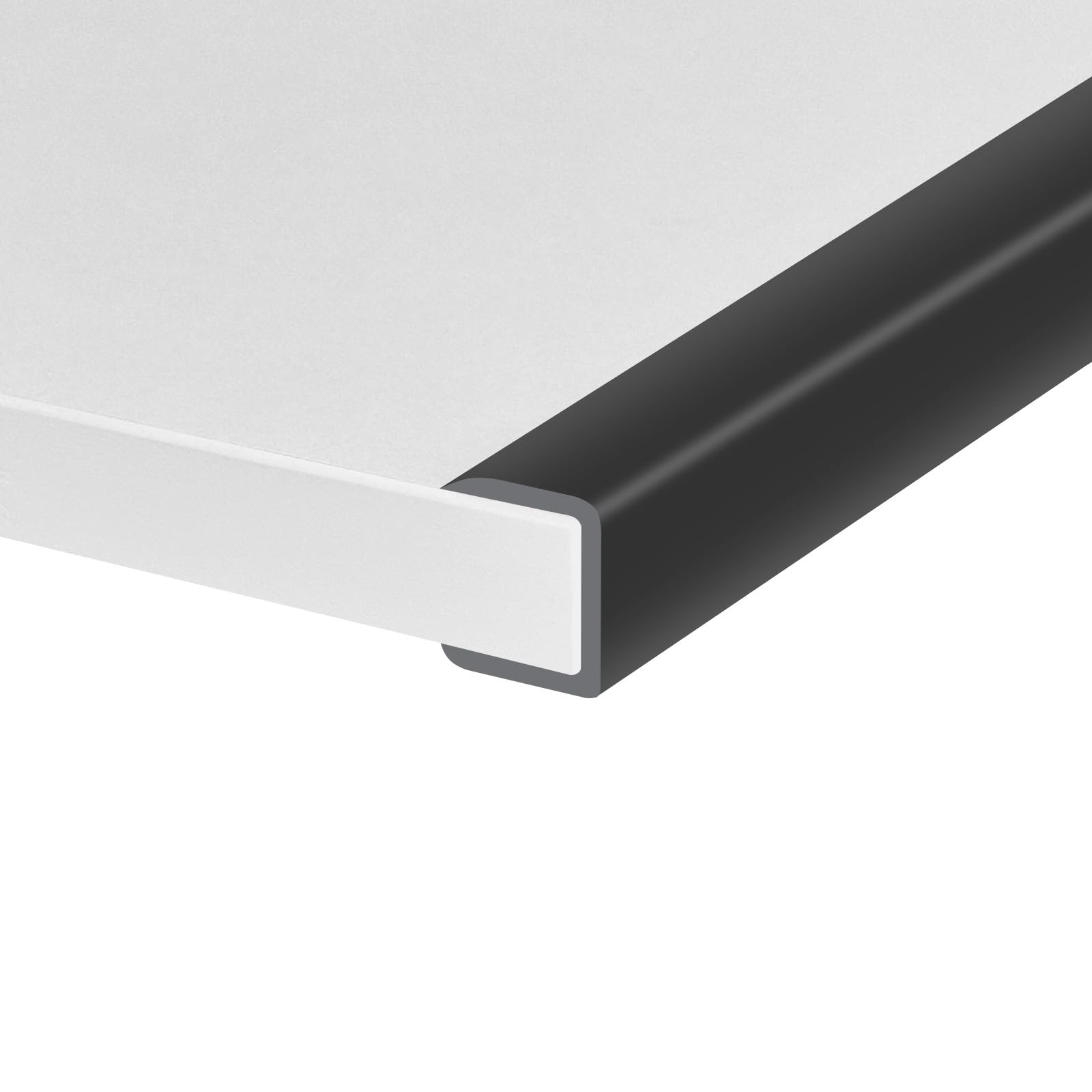 Rubber Edge Trim, Self-Adhesive Flexible Edge Protector for Plywood, Cabinet and Drawer, 3/4" Peel and Stick U Shaped Edge Banding for Wood, EPDM Material, Fit 0.75"(19mm), Length 10Ft
