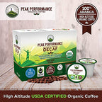 Peak Performance Organic Decaf Coffee Pods. Low Acid K-CUP Keurig Compatible High Altitude USDA Organic Decaf Coffee. Fair Trade Beans Medium Roast Single Serve Decaffeinated 24 Count Recyclable Cups
