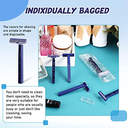 Chumia Twin Blade Razors for Men Stainless Steel Disposable Razors Men Bulk Plastic Shavers Multipurpose Portable Manual Disposable Shavers for Bathing Hotel Travel(600 Pieces)