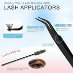 Lash Clusters Kit 360 Clusters Lash Extension Kit 60D+80D DIY Eyelash Extensions Kits C curl Individual Wispy Lashes Cluster Natural Eye Lash Extension Trays with Glue&Tweezers for Beginners