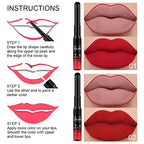 evpct 6Pcs Dark Red Mauve Purple Plum Matte Lip Stain Lip Liner and Lipstick Set Long Lasting Waterproof labiales matte mate larga duracion listip 24 hours a prueba de agua mate 24 horas originales