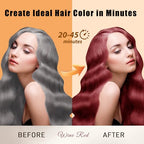 Hair Dye Shampoo 3 in 1, Long-Lasting Hair Color Shampoo with Herbal Ingredients, Instant Magic Hair Dye, Easy Application Shampoo Para Canas for Women Men 16.9 Fl Oz (Wine Red)