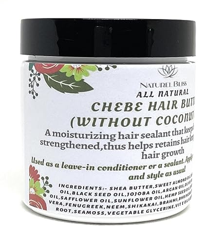 Chebepowder Hair Growth Butter(No Coconut Oil)/Chebepowder with Aloe vera/Amla Powder/Jamaican Black Castor Oil/Fenugreek (Unscented, 4 oz)