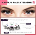 Ginani Lashes, Ginani Magnetic Lashes, Magnetic Eyelashes, Magnetic Lashes with Applicator, Reusable Magnetic Eyelashes, Magnetic Eyelashes Natural Look (Bushy)