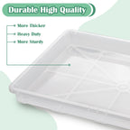 RooTrimmer Clear Seed Starter Trays 5 Pack(17"x11"x2"), Reusable Plastic Carrying Seedling & Nursery Trays, Durable Flat Pots Trays, Transparent Square Tray for Planting and Collecting Drainage Water